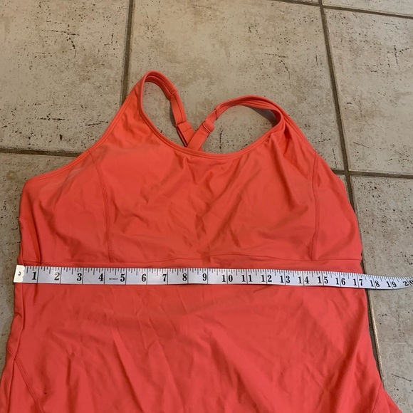 Lolë Salmon Pink V-Neck Criss-Cross Back One-Piece Swimsuit - Size 16 - Picture 4 of 7